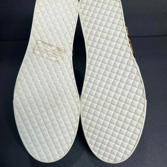 Steve Madden cow hide fur leopard print sneakers zipper size 7 - Picture 4 of 12